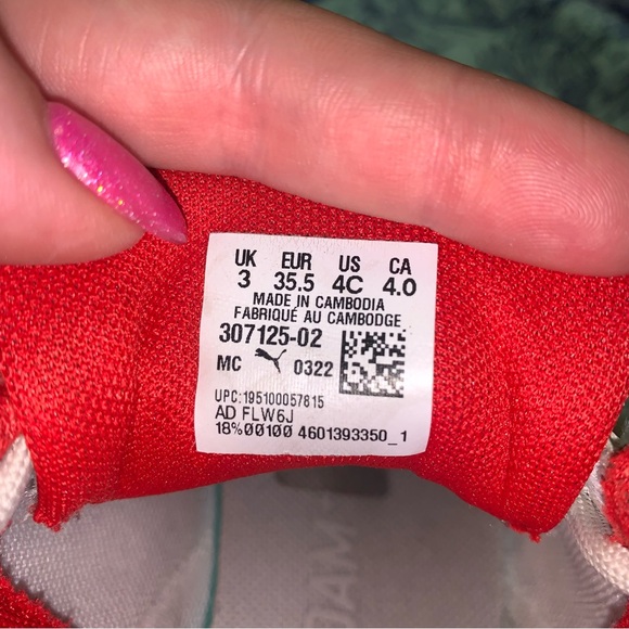 Puma Boys BMW Motorsport shoes size-4C (lightly Used) Red-White-Blue - Picture 7 of 7